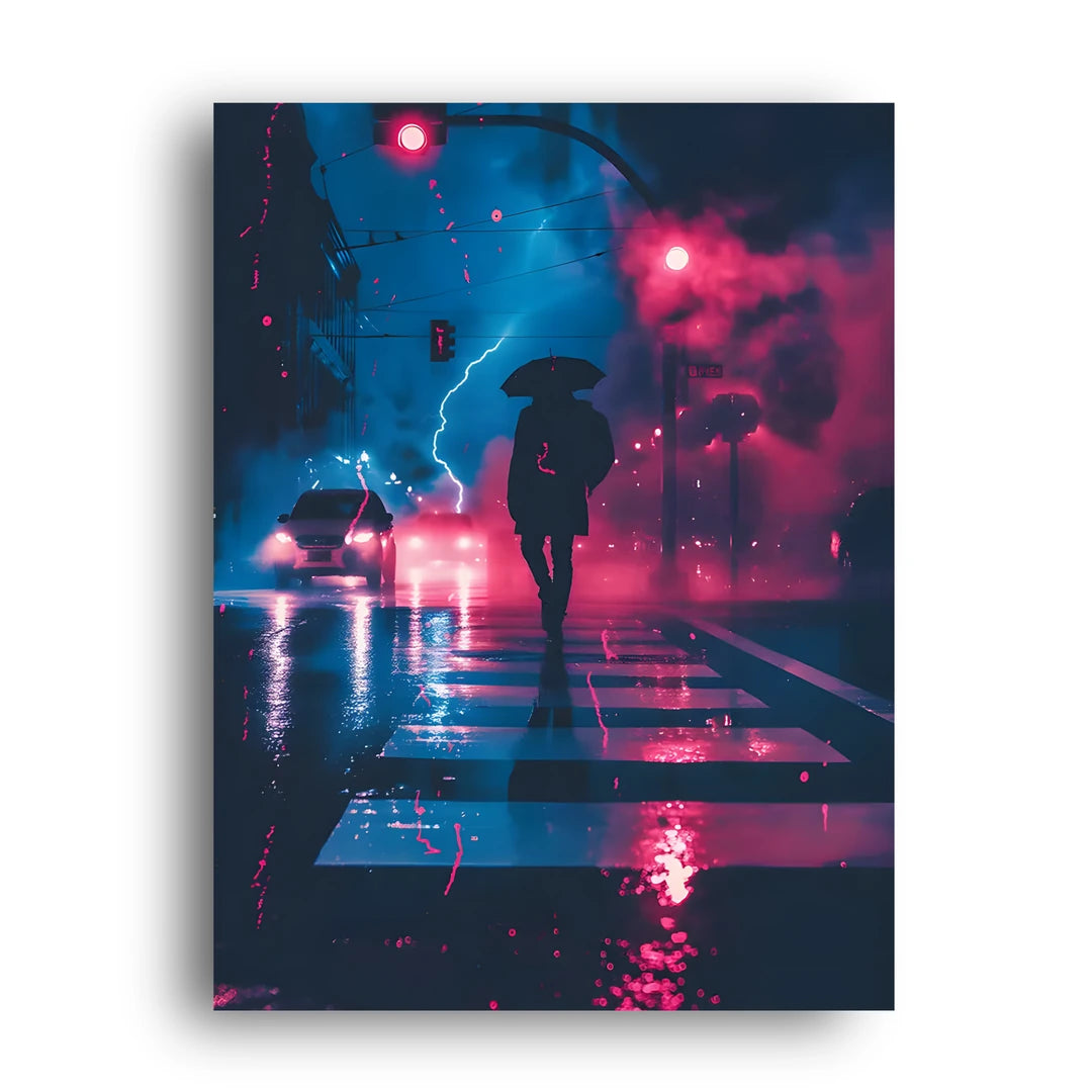 Neon Crossing art poster unframed 350gsm paper