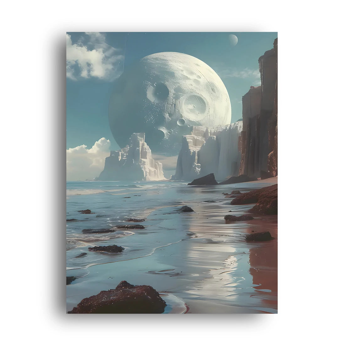Moon Over The Coast art poster unframed 350gsm paper