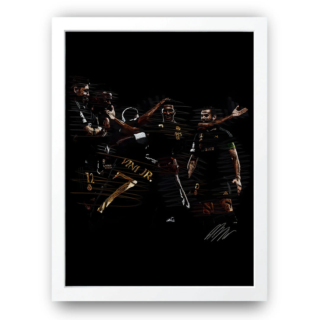 Vini Jr football legend poster in white frame