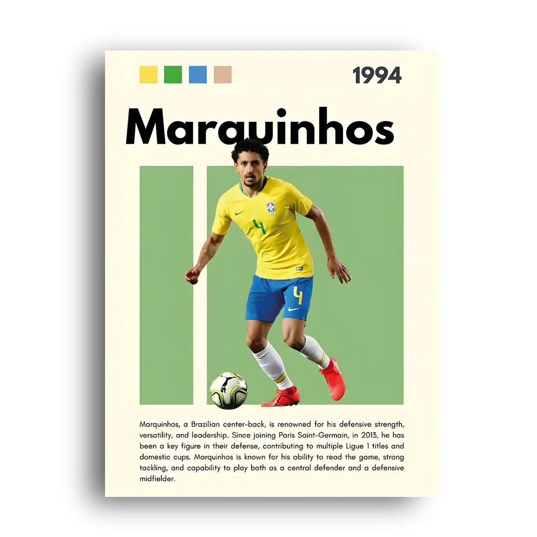 Marquinhos football legend poster unframed 350gsm paper
