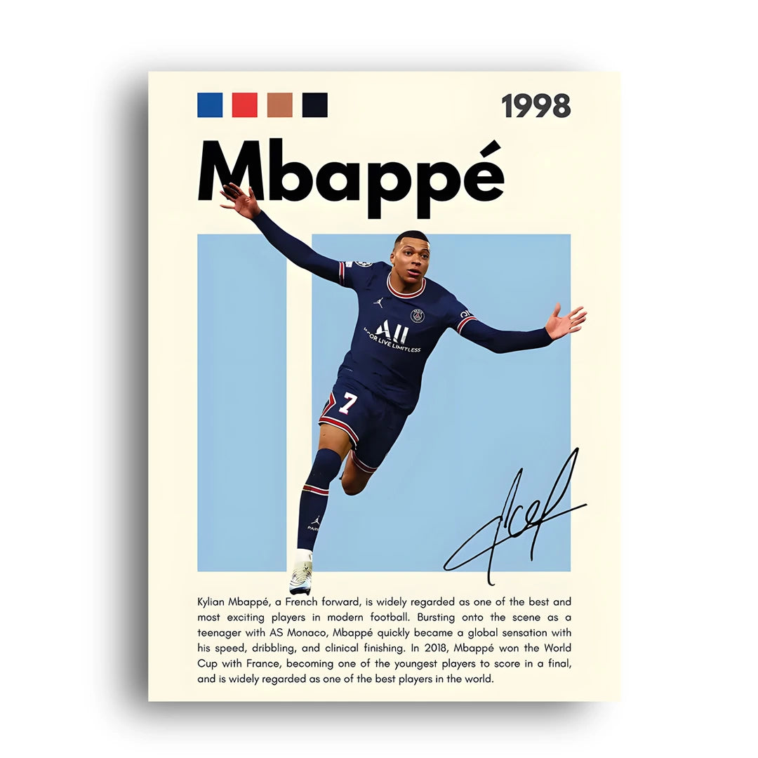 Mbappe football legend poster unframed 350gsm paper