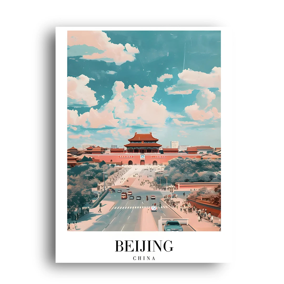 Beijing travel poster unframed 350gsm paper