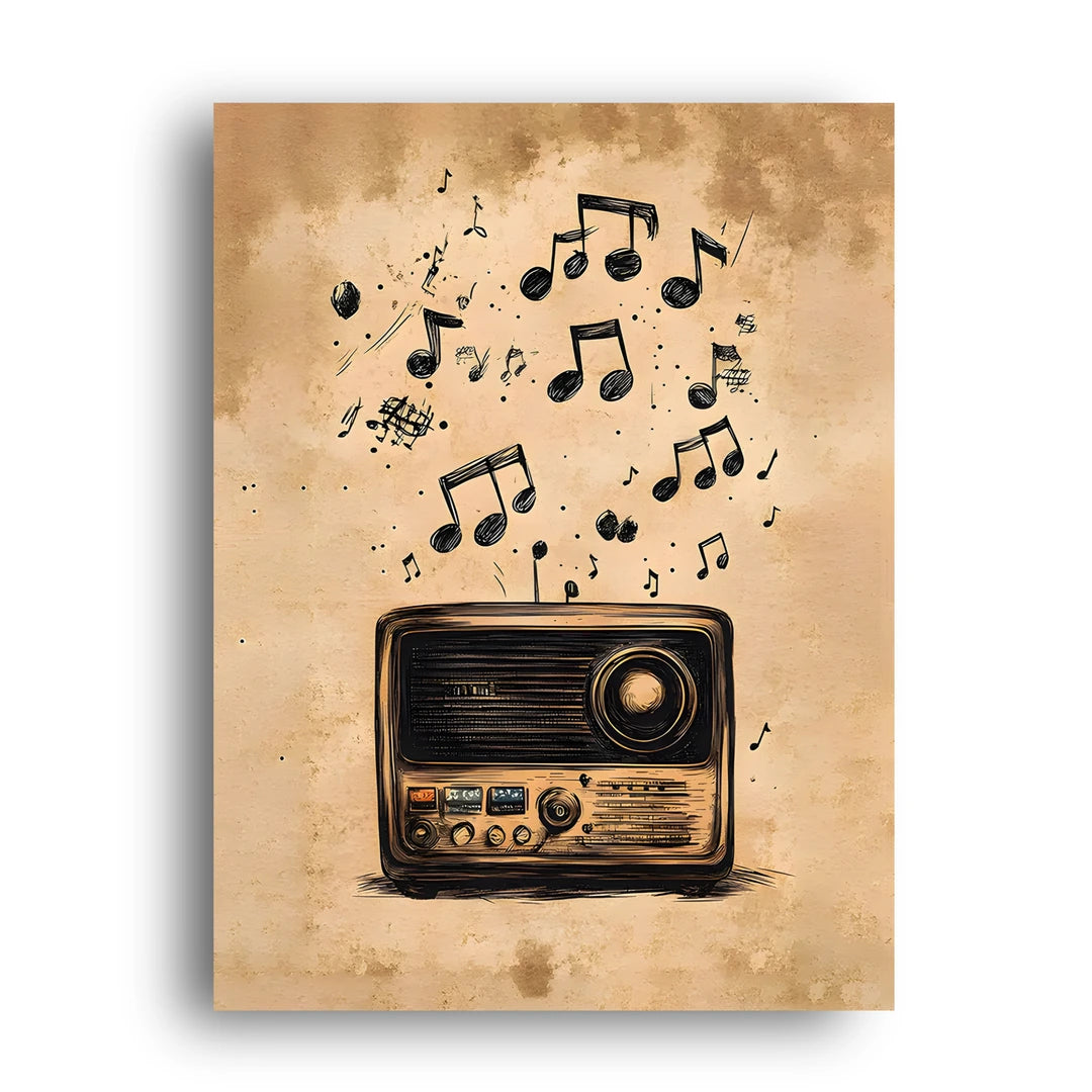 Retro Radio Notes retro poster unframed 350gsm paper