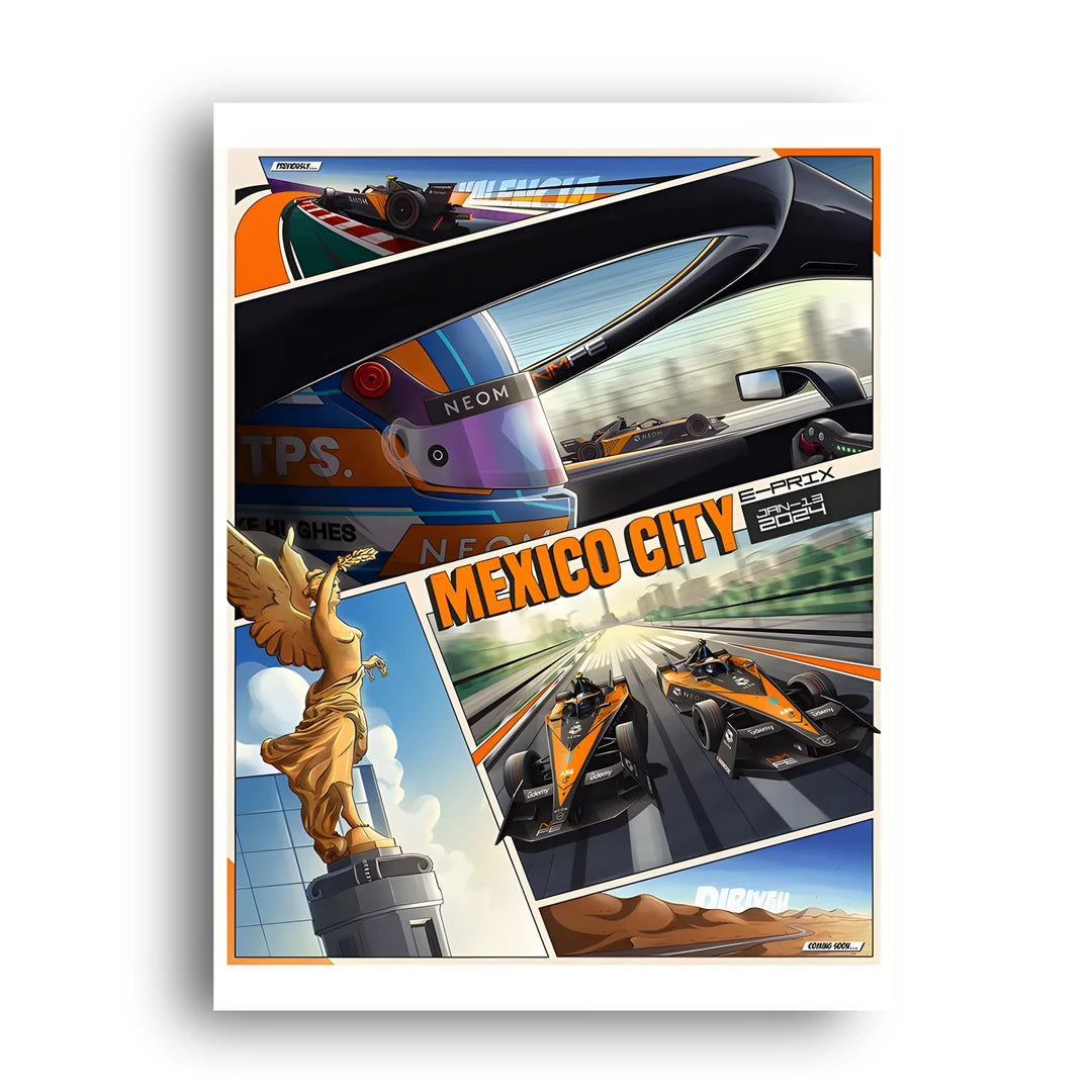Mexico E-Prix Angel sport poster unframed 350gsm paper