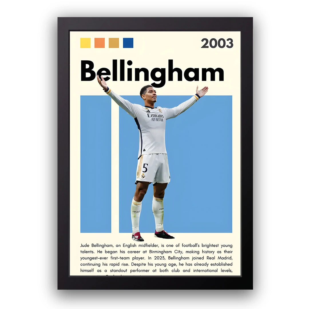 Bellingham football poster in black frame