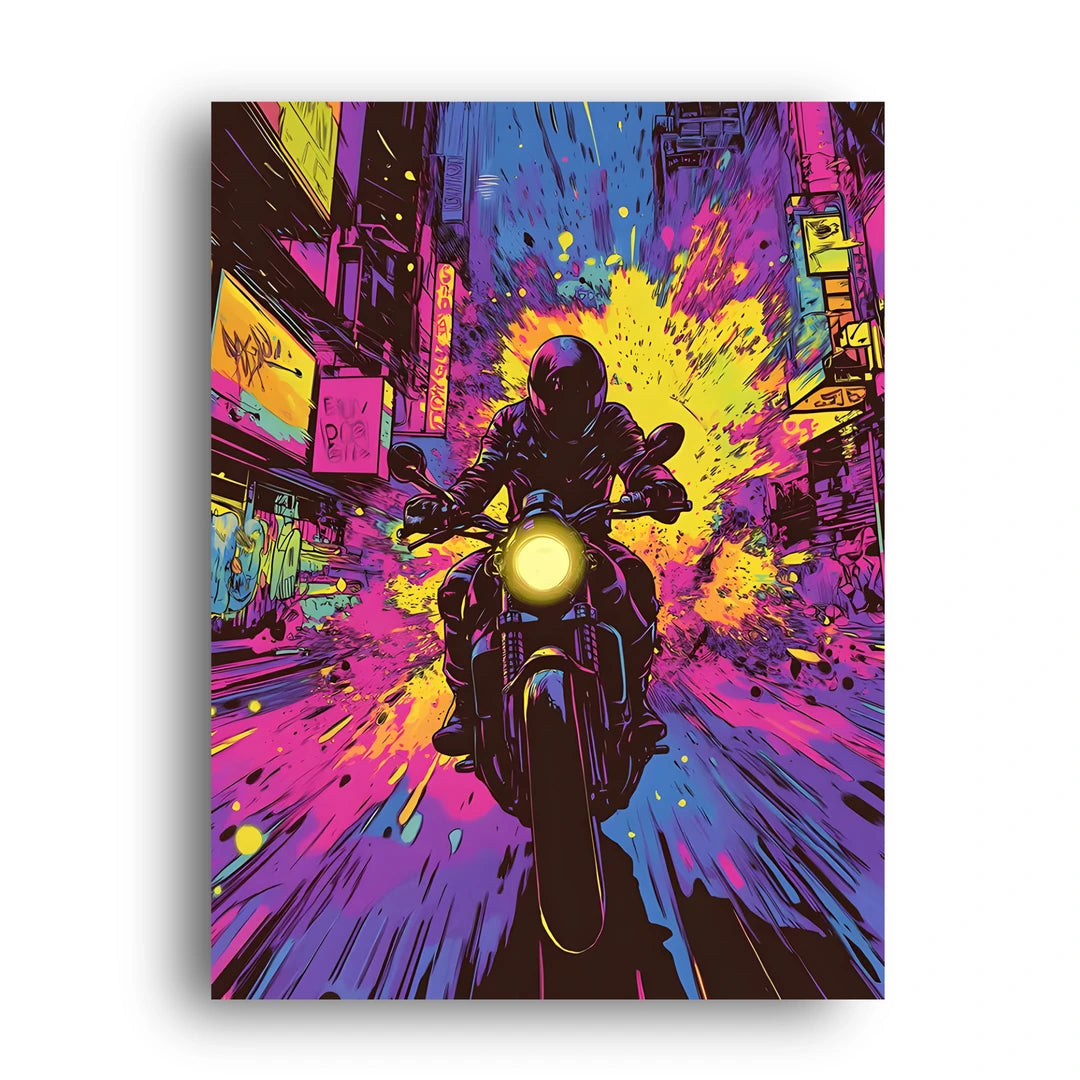 Pop Biker art poster unframed 350gsm paper