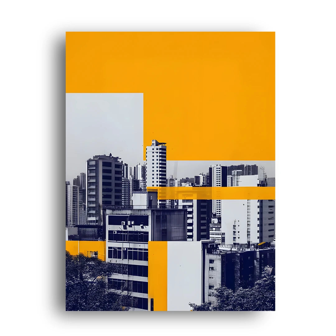City Blocks abstract poster unframed 350gsm paper
