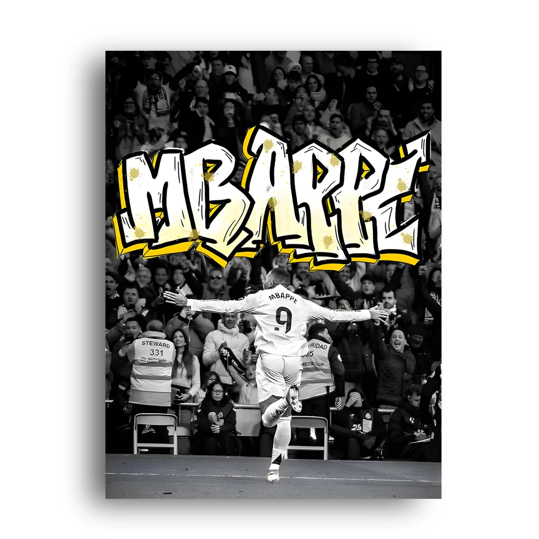 Mbappe Graffiti football legend poster unframed 350gsm paper