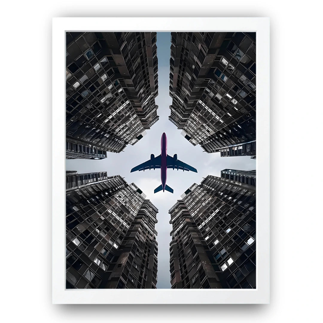 Between The Blocks art poster in white frame