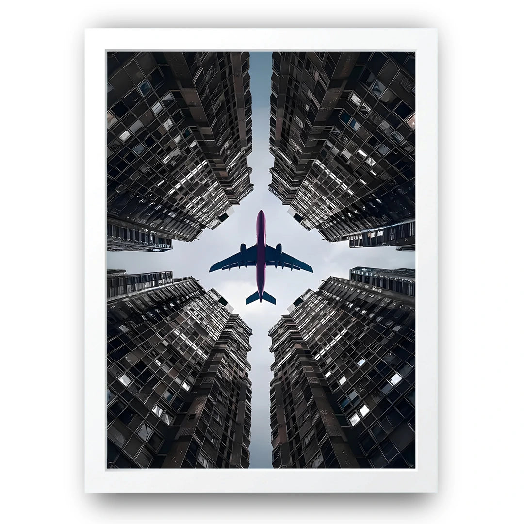 Between The Blocks art poster in white frame