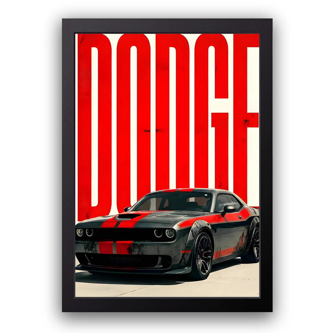 Blacktop Brute car poster in black frame