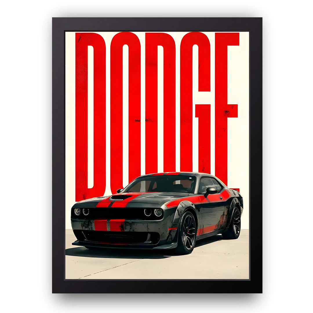 Blacktop Brute car poster in black frame