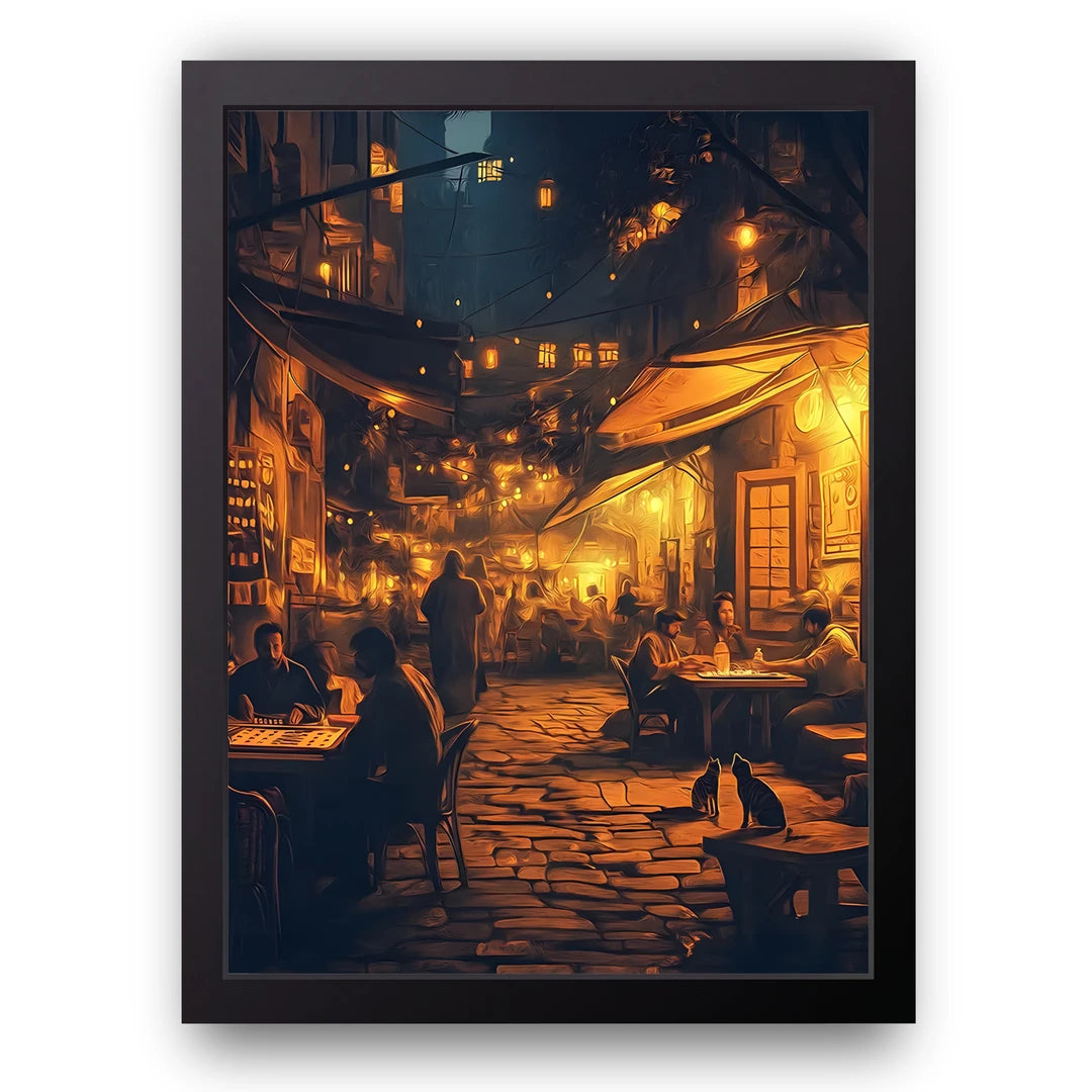 Cairo Nights art poster in black frame