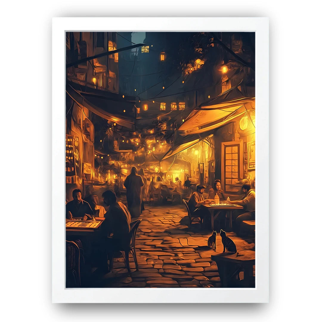Cairo Nights art poster in white frame