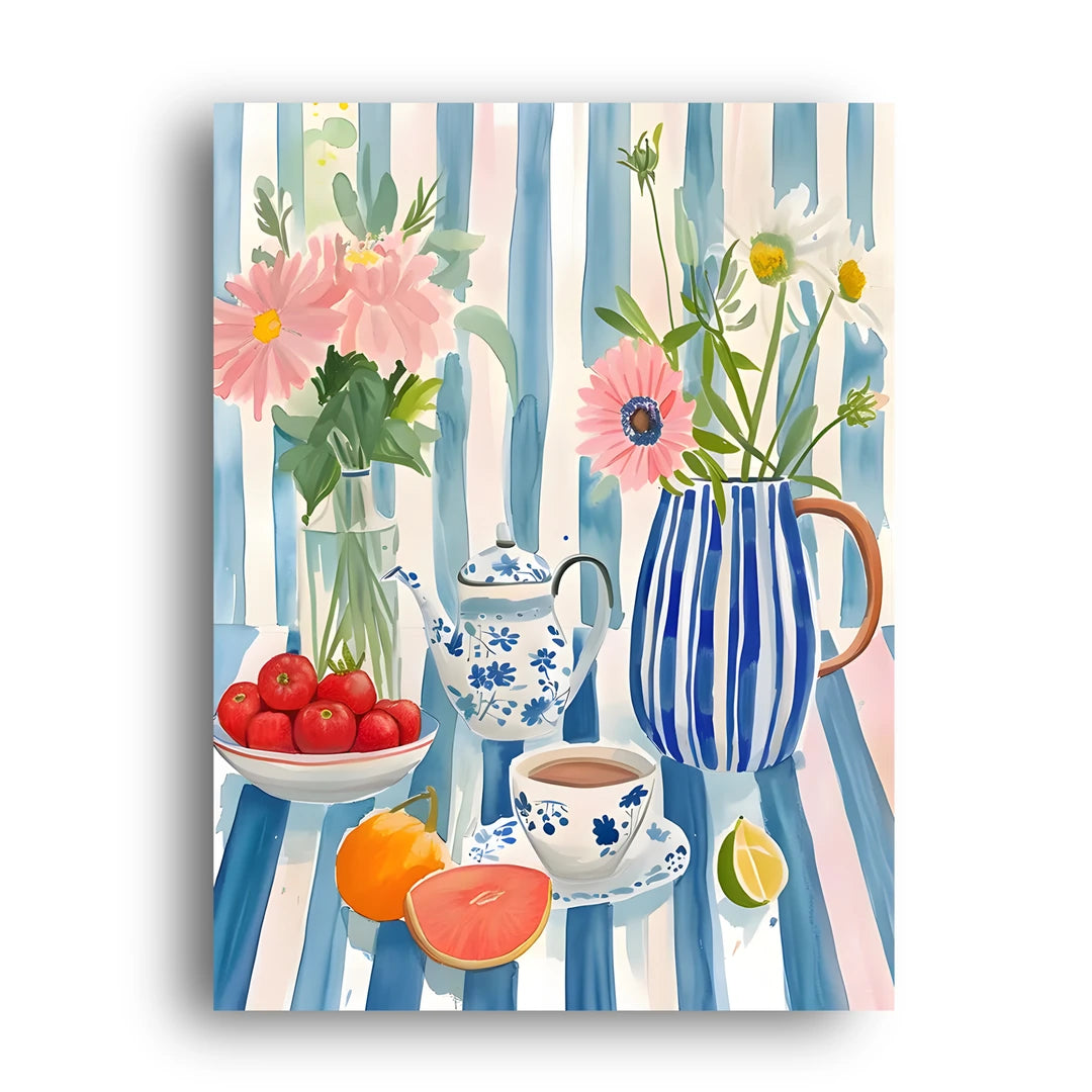 Citrus Tea Time floral poster unframed 350gsm paper