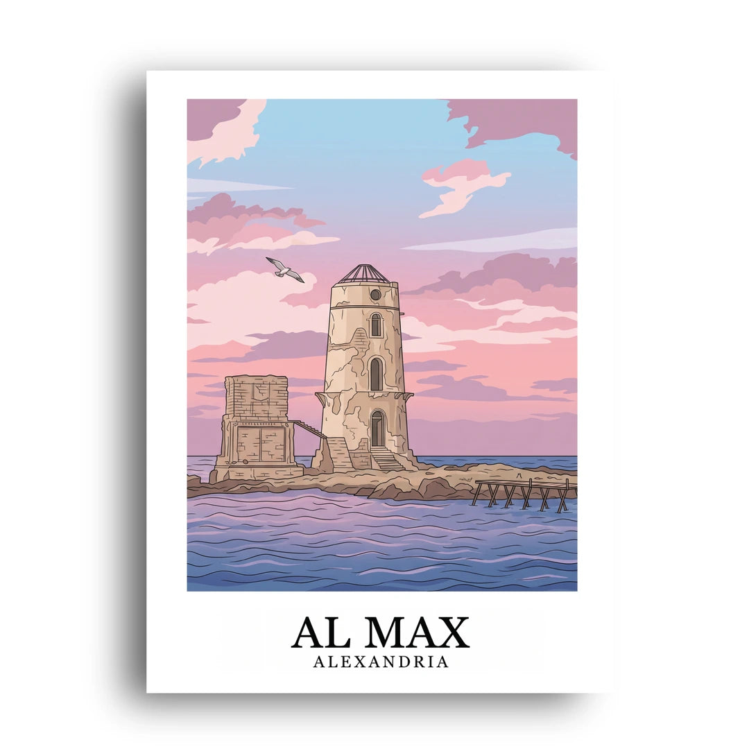 Al Max Alexandria travel poster unframed 350gsm paper