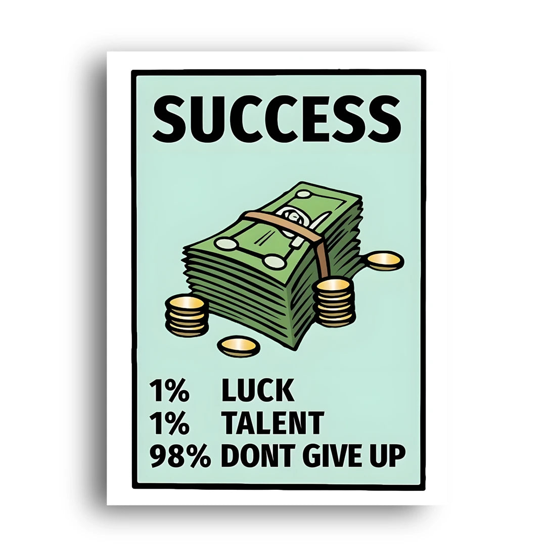 98% Don't Give Up business quote poster unframed 350gsm paper