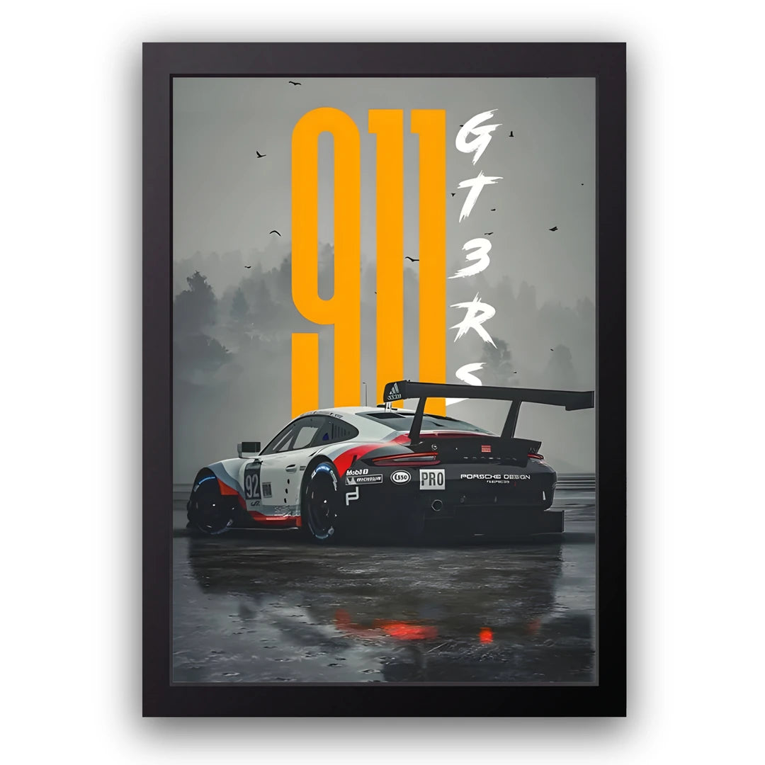 Track Weapon car poster in black frame