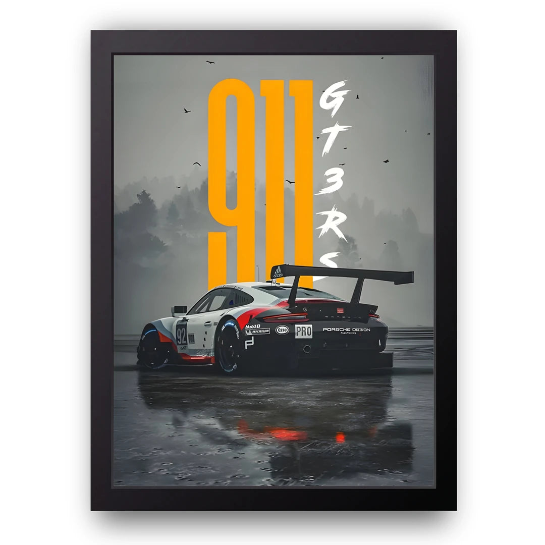 Track Weapon car poster in black frame