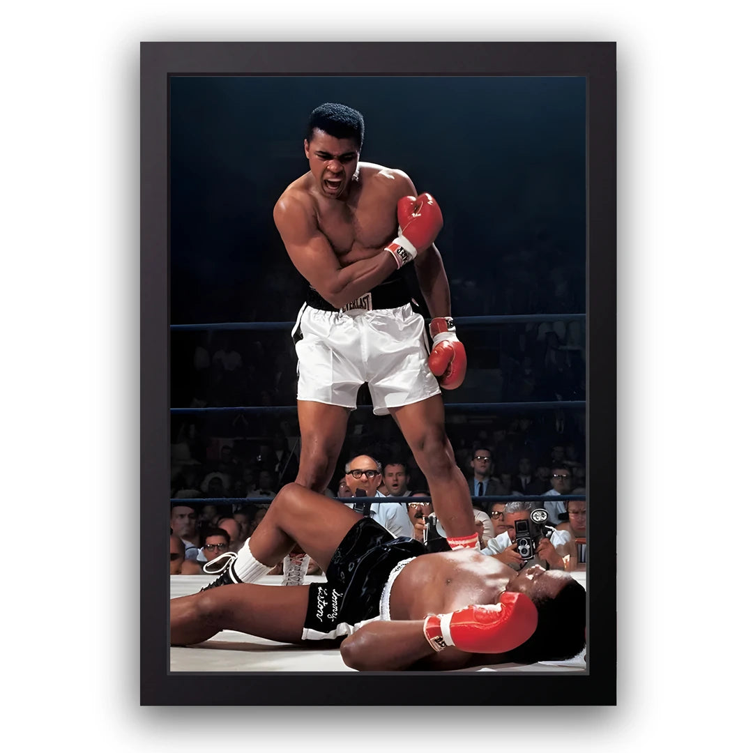 The Knockout boxing poster in black frame