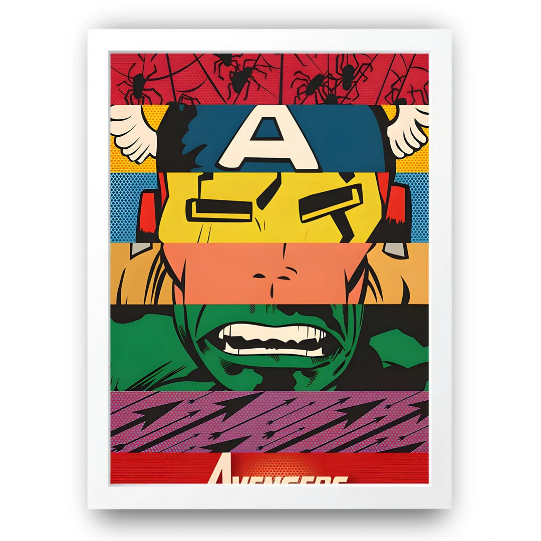 Hero Pop superhero poster in white frame