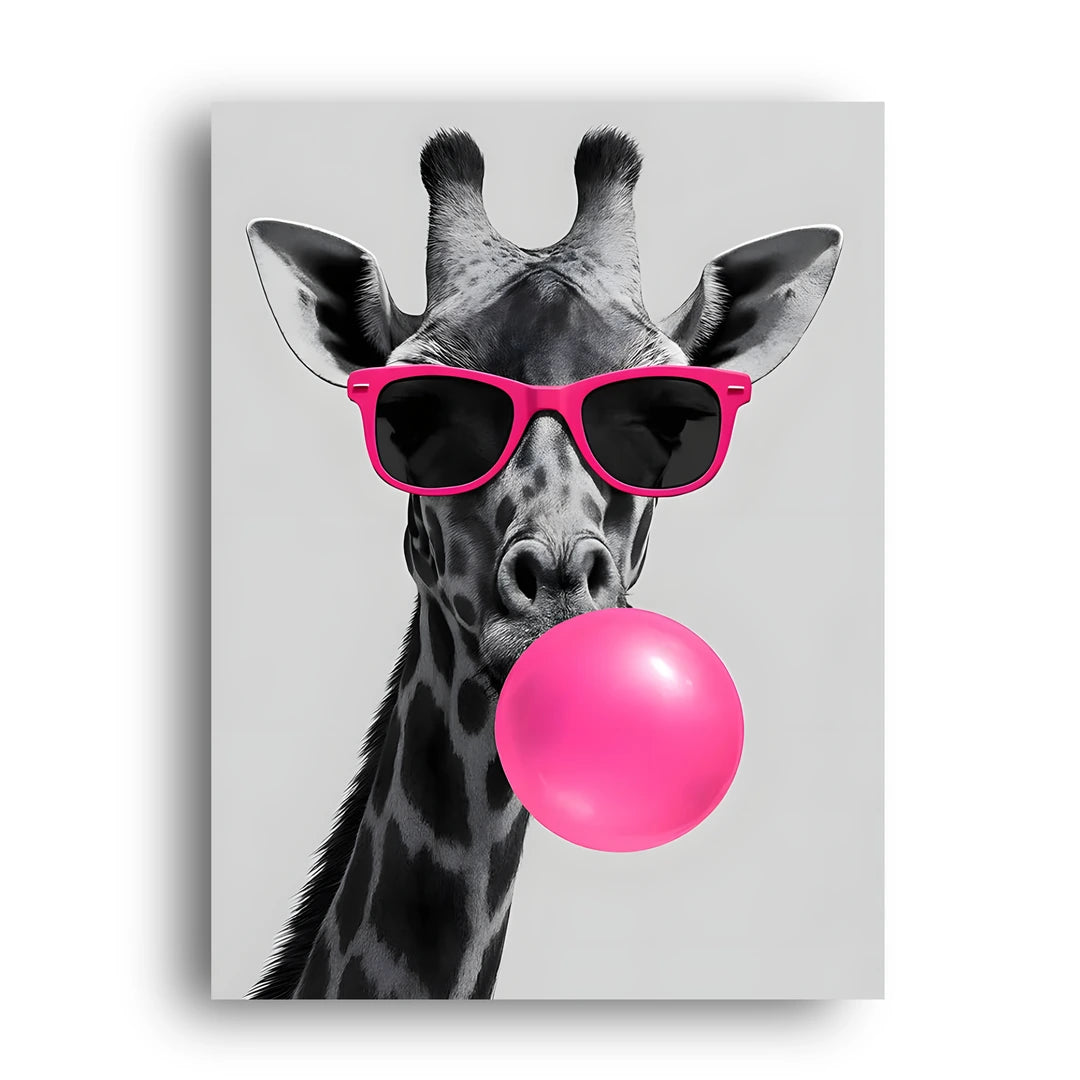 Bubblegum Giraffe animal poster unframed 350gsm paper