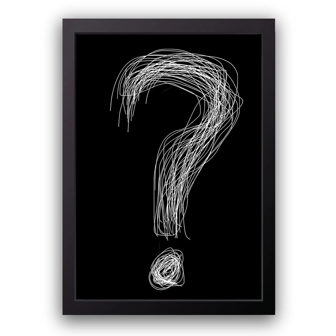 The Question art poster in black frame