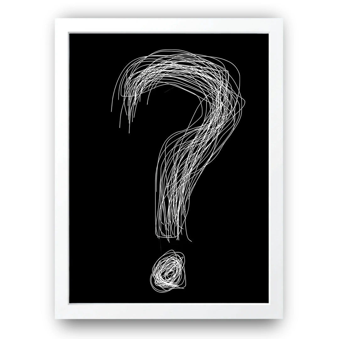 The Question art poster in white frame