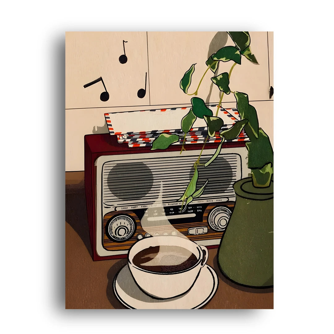 Radio Mornings retro poster unframed 350gsm paper