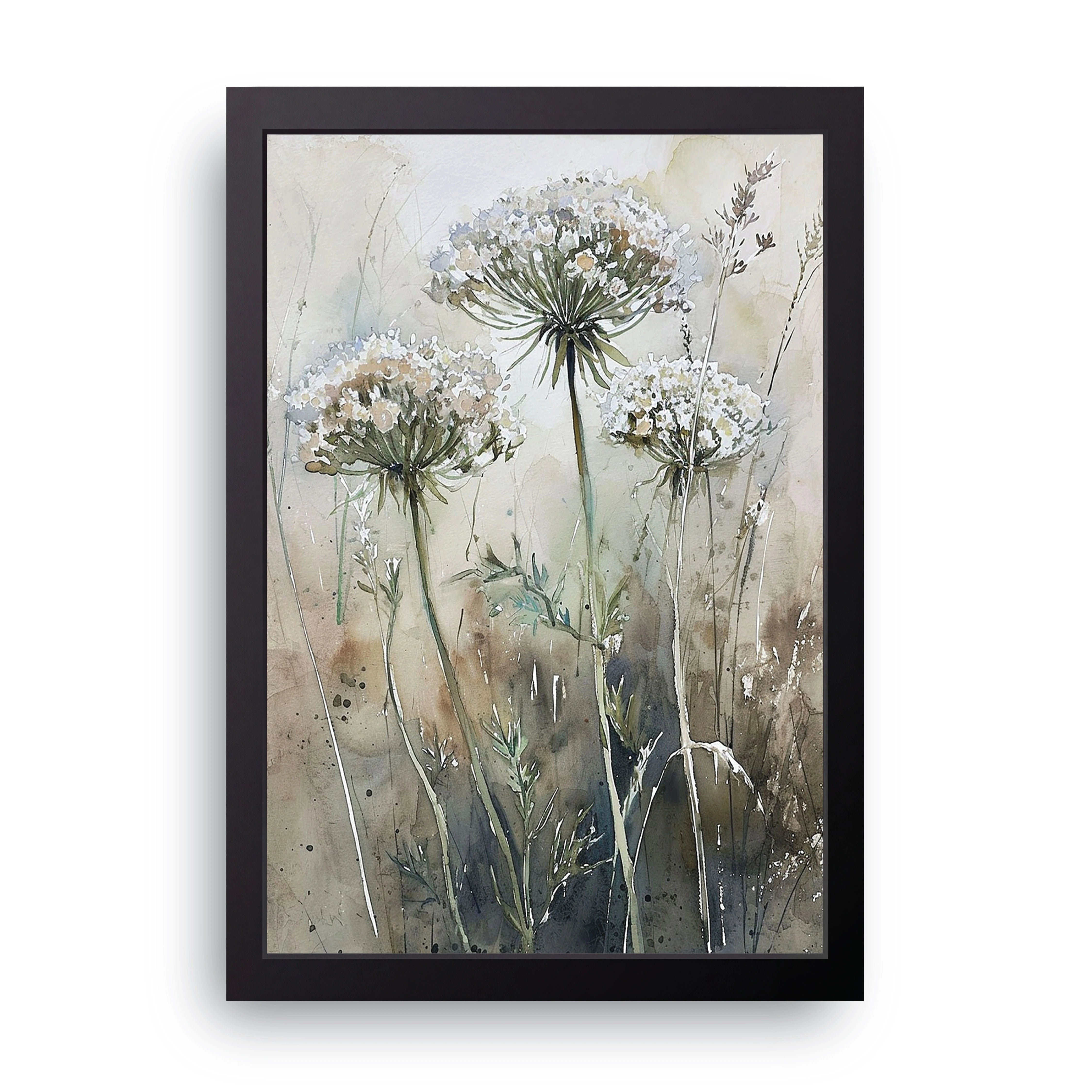 White Umbels Watercolor FRAME