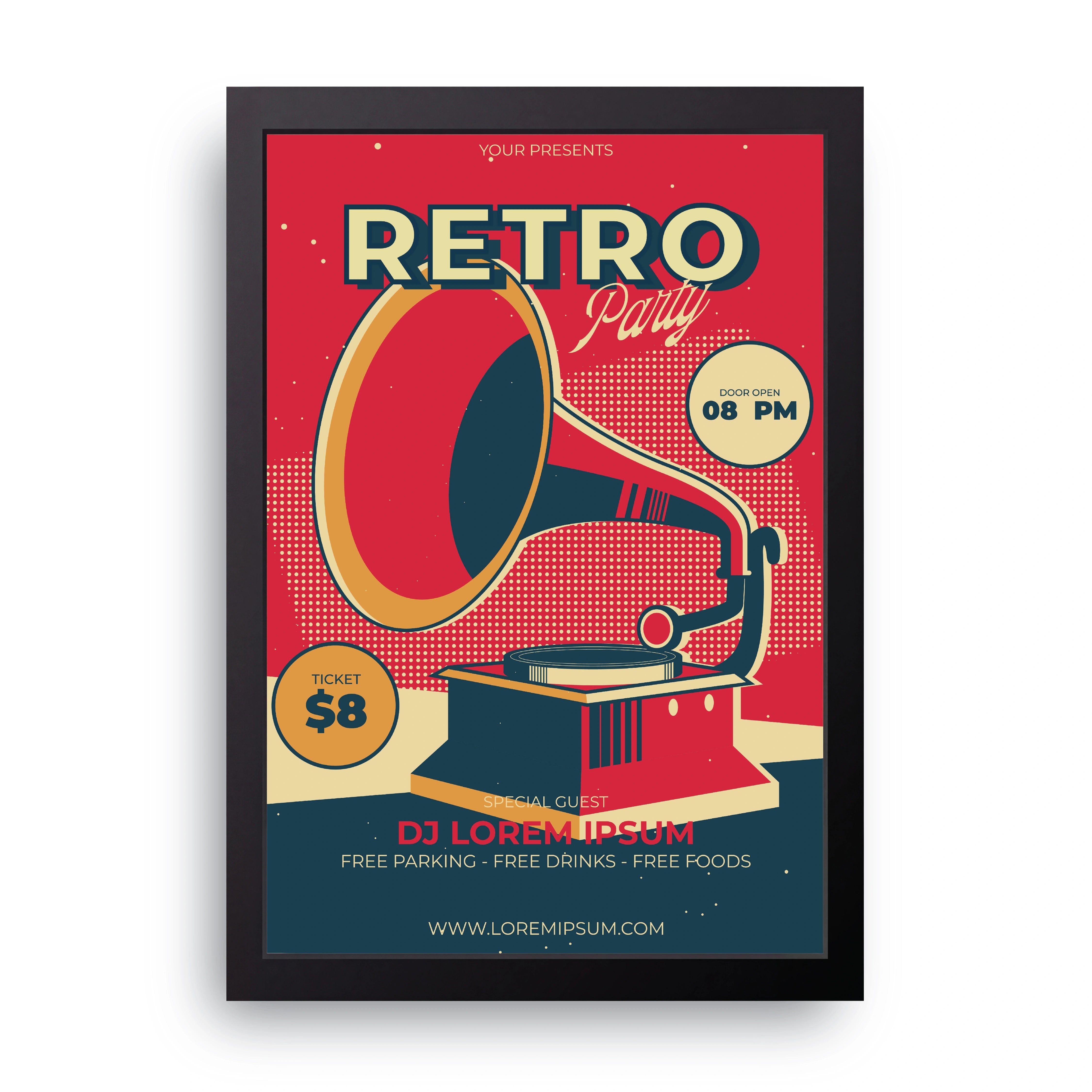 Retro Party Gramophone FRAME