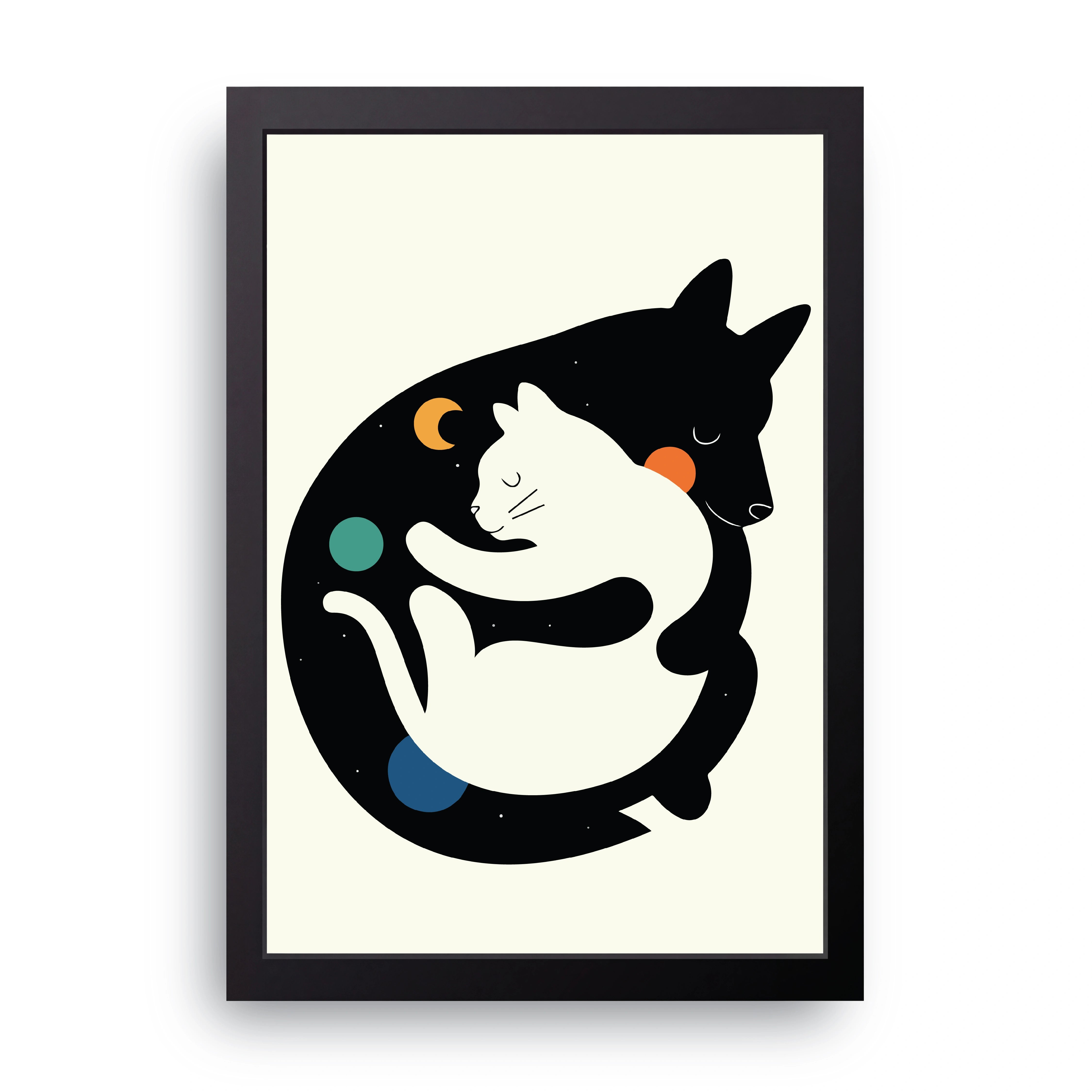 Cat And Dog Yin Yang FRAME
