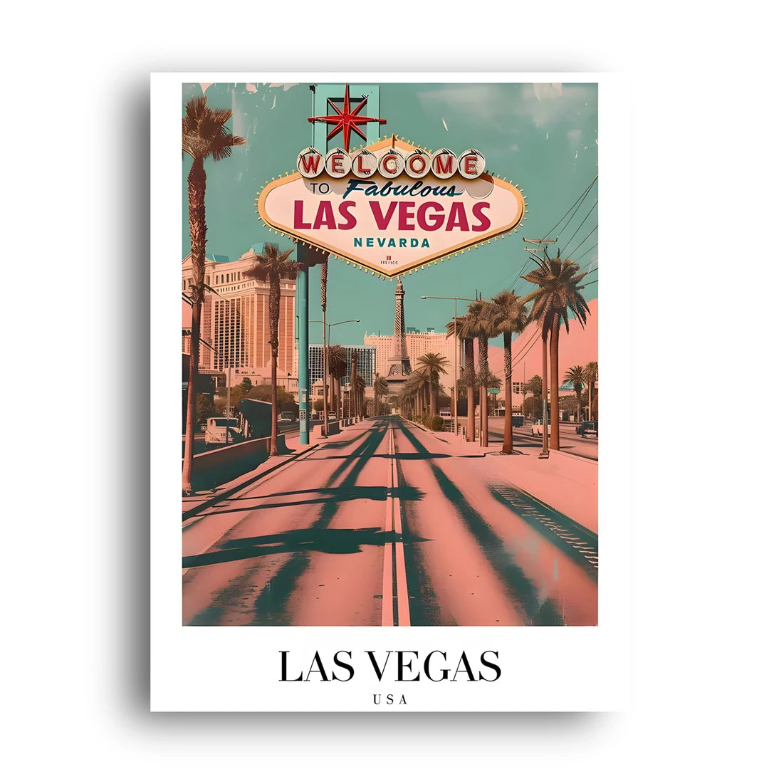 Las Vegas travel poster unframed 350gsm paper