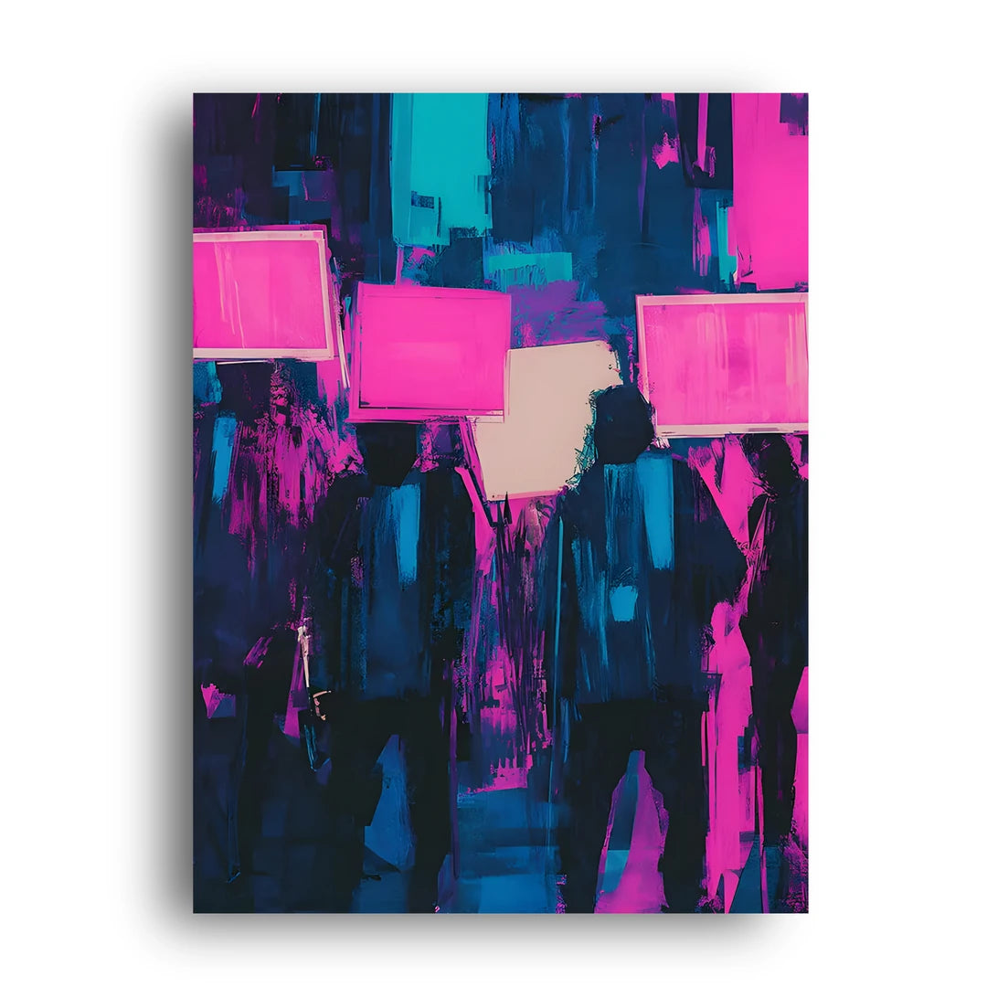 Neon Brush abstract poster unframed 350gsm paper