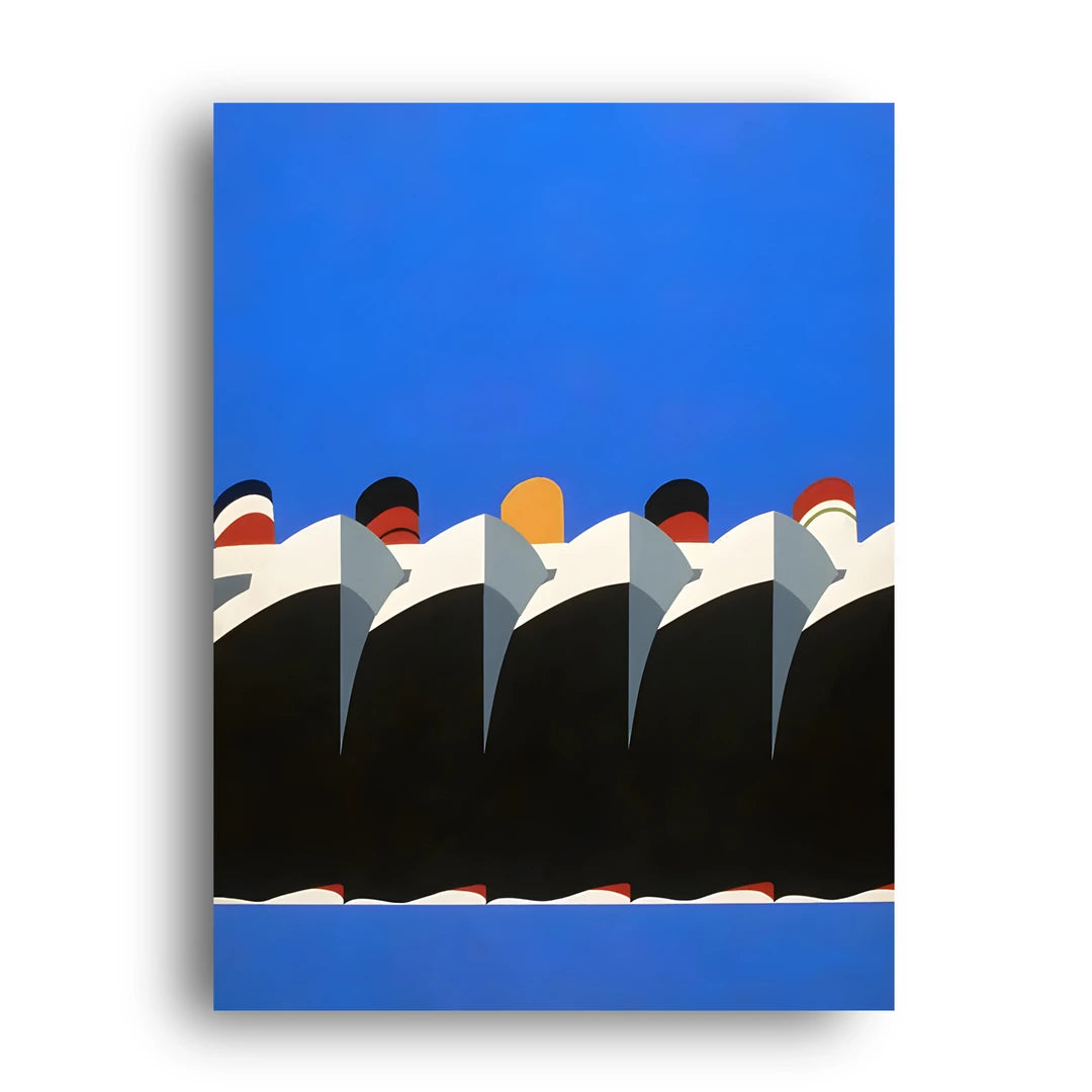 Blue Peaks abstract poster unframed 350gsm paper