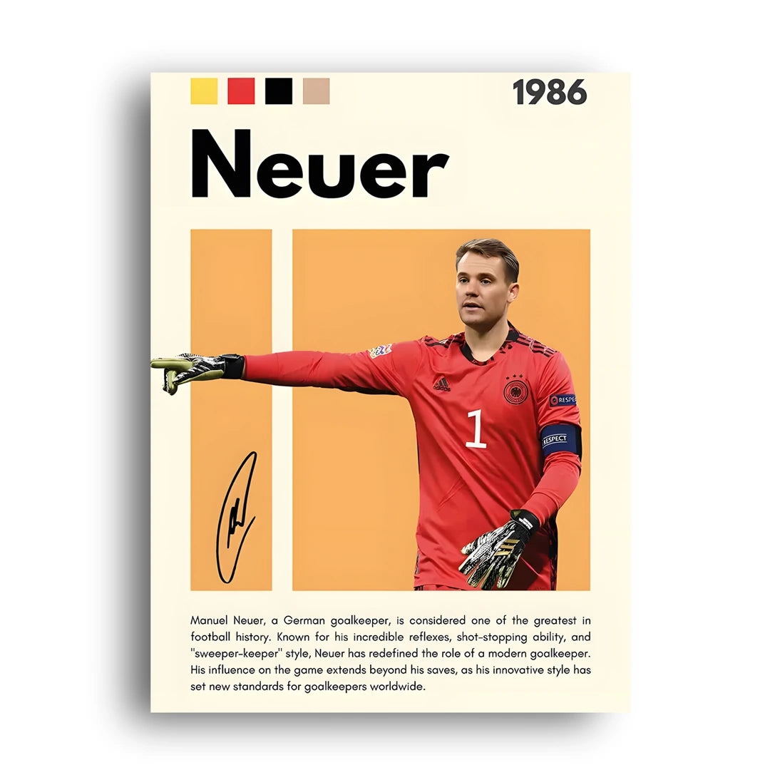 Neuer football legend poster unframed 350gsm paper