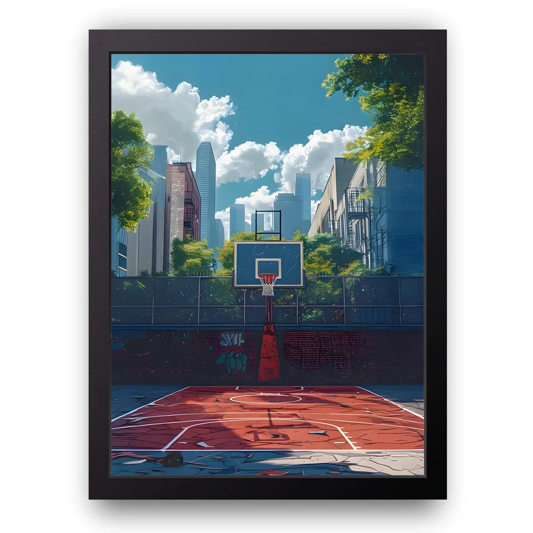 City Court sport poster in black frame