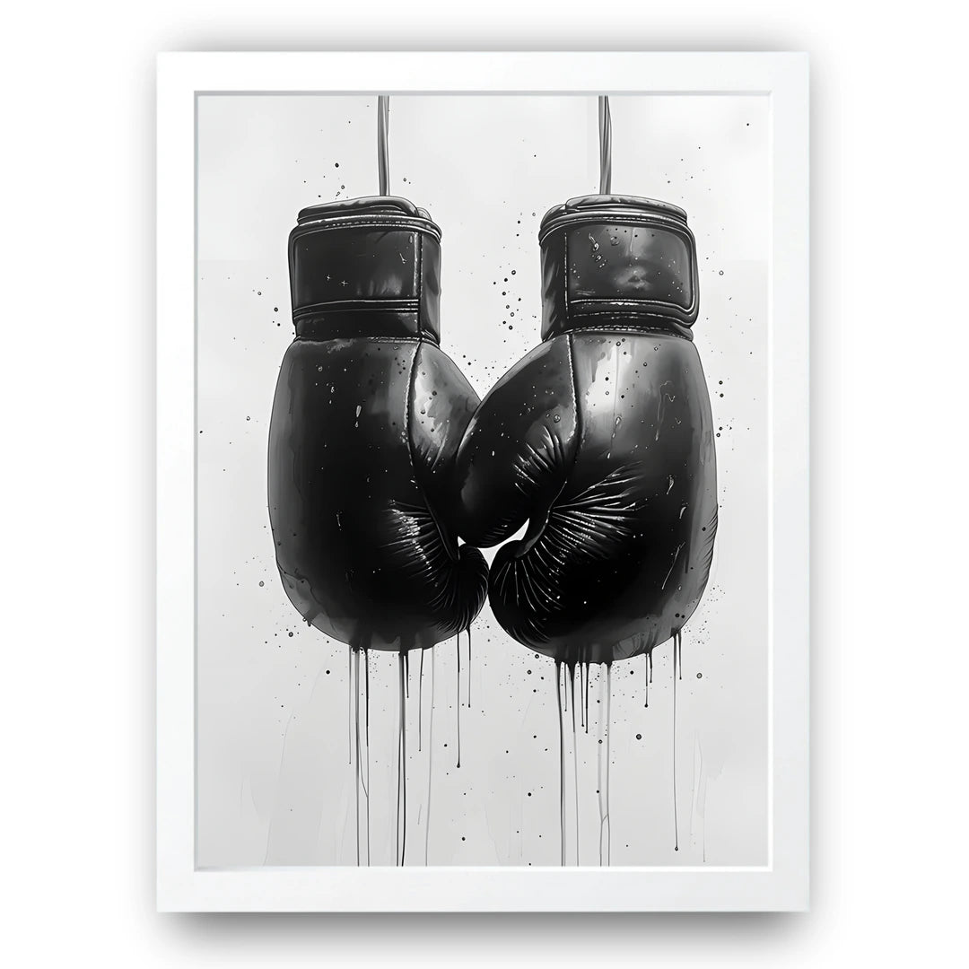Ink Gloves boxing poster in white frame