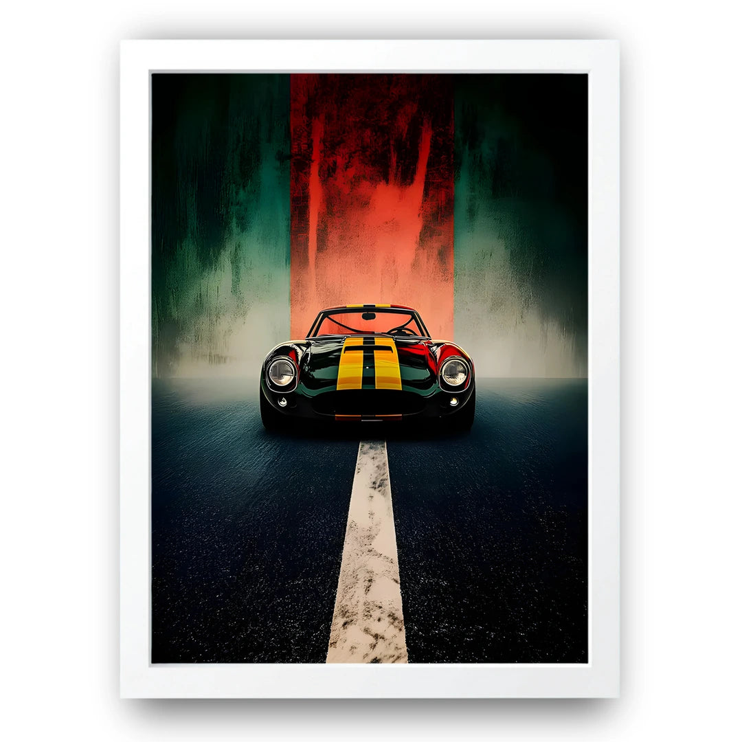 Grand Tour car poster in white frame