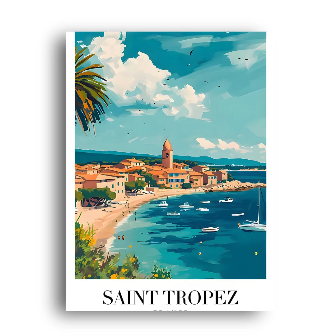 Saint Tropez travel poster unframed 350gsm paper
