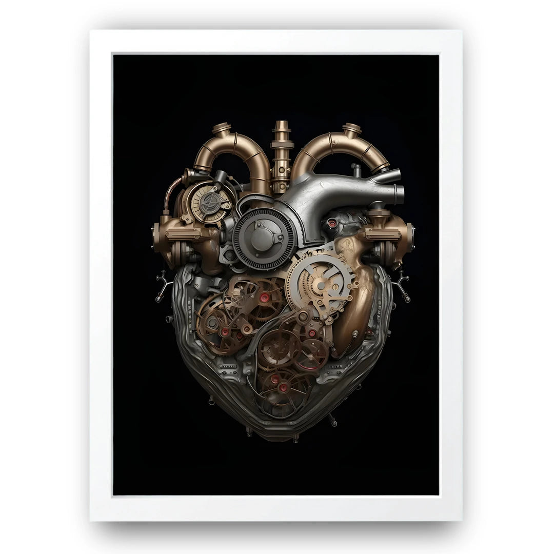 Clockwork Heart art poster in white frame