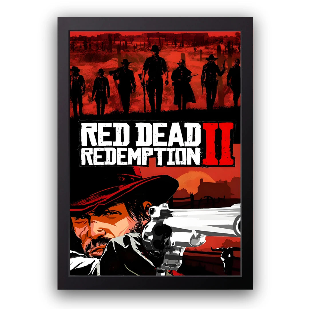 Outlaw Dusk gaming poster in black frame