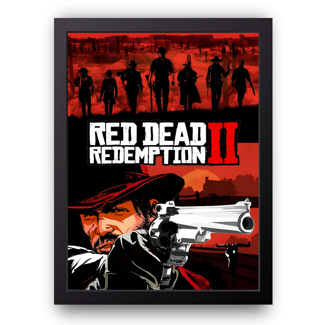 Outlaw Dusk gaming poster in black frame