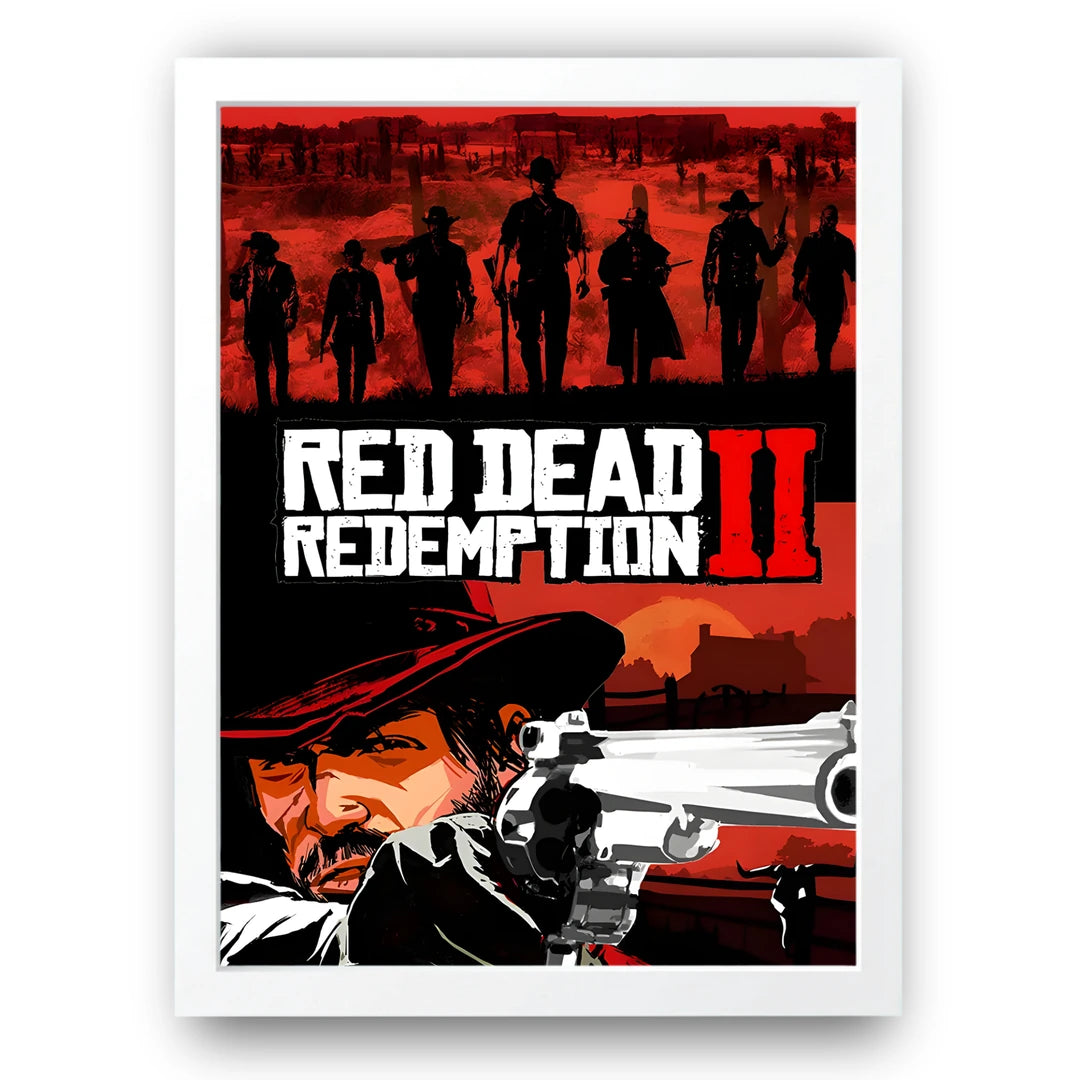 Outlaw Dusk gaming poster in white frame