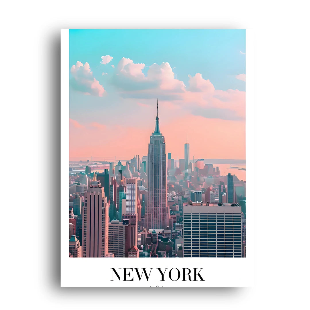 New York Skyline travel poster unframed 350gsm paper