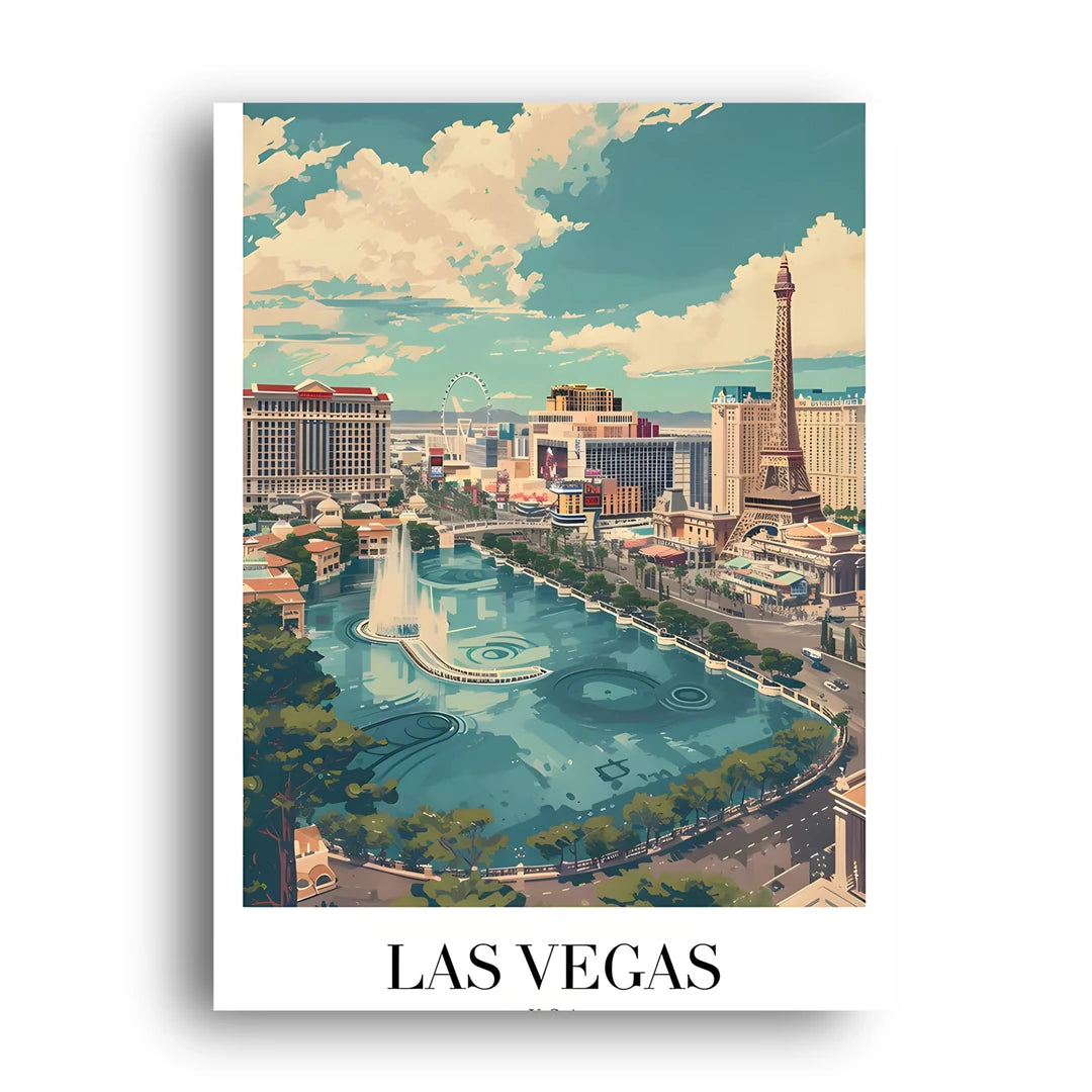 Las Vegas Strip travel poster unframed 350gsm paper