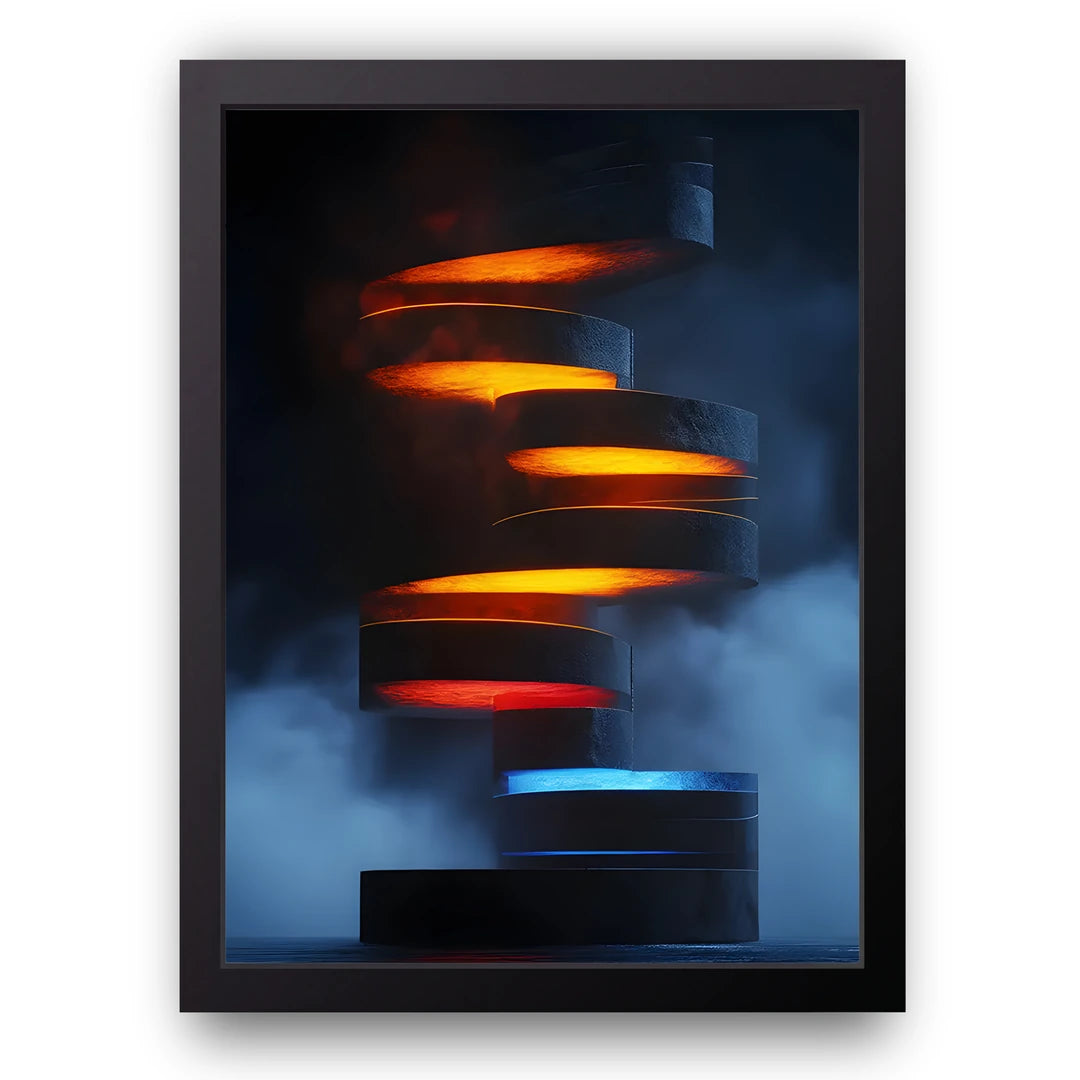 Floating Slabs abstract poster in black frame