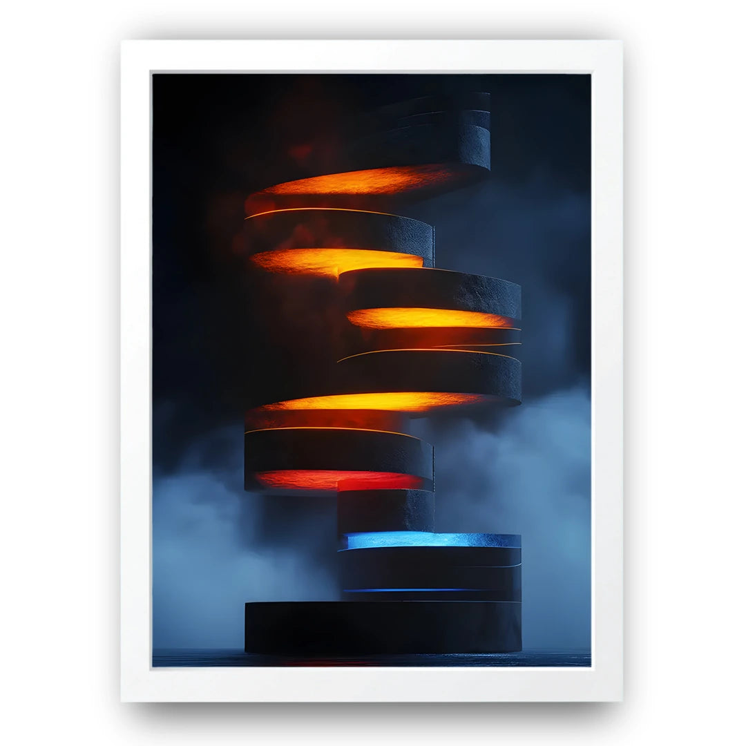 Floating Slabs abstract poster in white frame