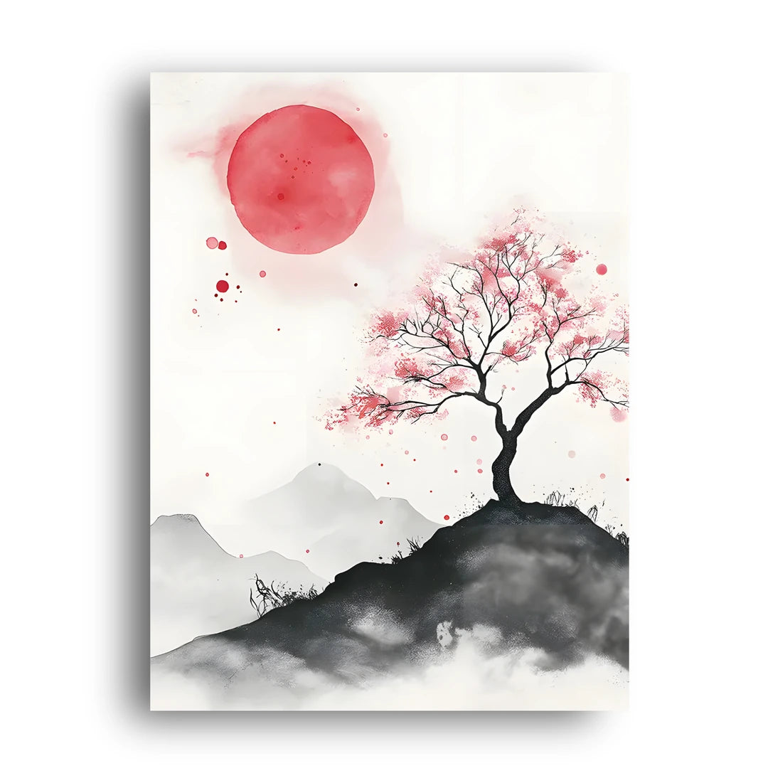 Cherry Blossom Sun art poster unframed 350gsm paper