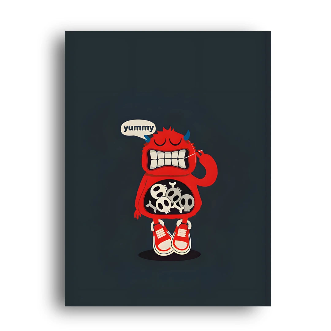 Yummy Monster cartoon poster unframed 350gsm paper